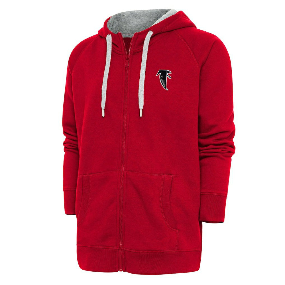 Atlanta Falcons Adult Throwback Logo Victory Full-Zip Hoodie - Red Hoodies