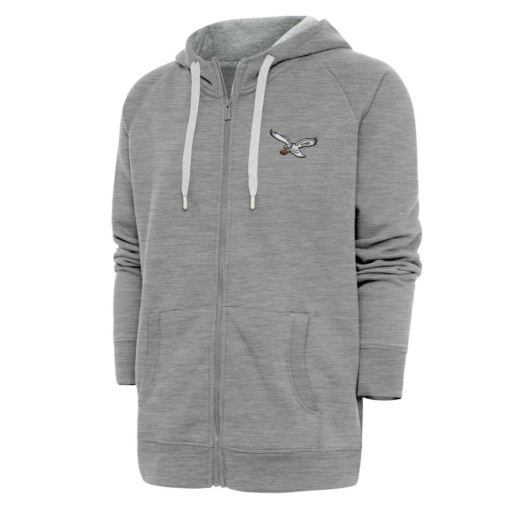 Philadelphia Eagles Adult Throwback Logo Victory Full-Zip Hoodie - Heather Gray Hoodies