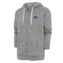 Seattle Seahawks Adult Throwback Logo Victory Full-Zip Hoodie - Heather Gray Hoodies