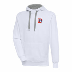 Denver Broncos Adult Throwback Logo Victory Pullover Hoodie - White Hoodies
