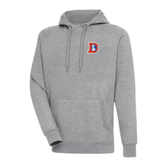 Denver Broncos Adult Throwback Logo Victory Pullover Hoodie - Heather Gray Hoodies