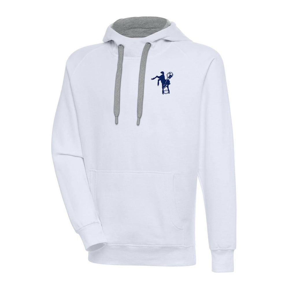 Indianapolis Colts Adult Throwback Logo Victory Pullover Hoodie - White Hoodies