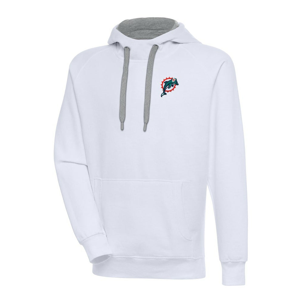 Miami Dolphins Adult Throwback Logo Victory Pullover Hoodie - White Hoodies