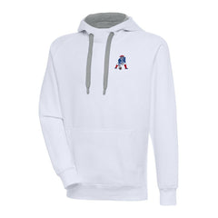 New England Patriots Adult Throwback Logo Victory Pullover Hoodie - White Hoodies