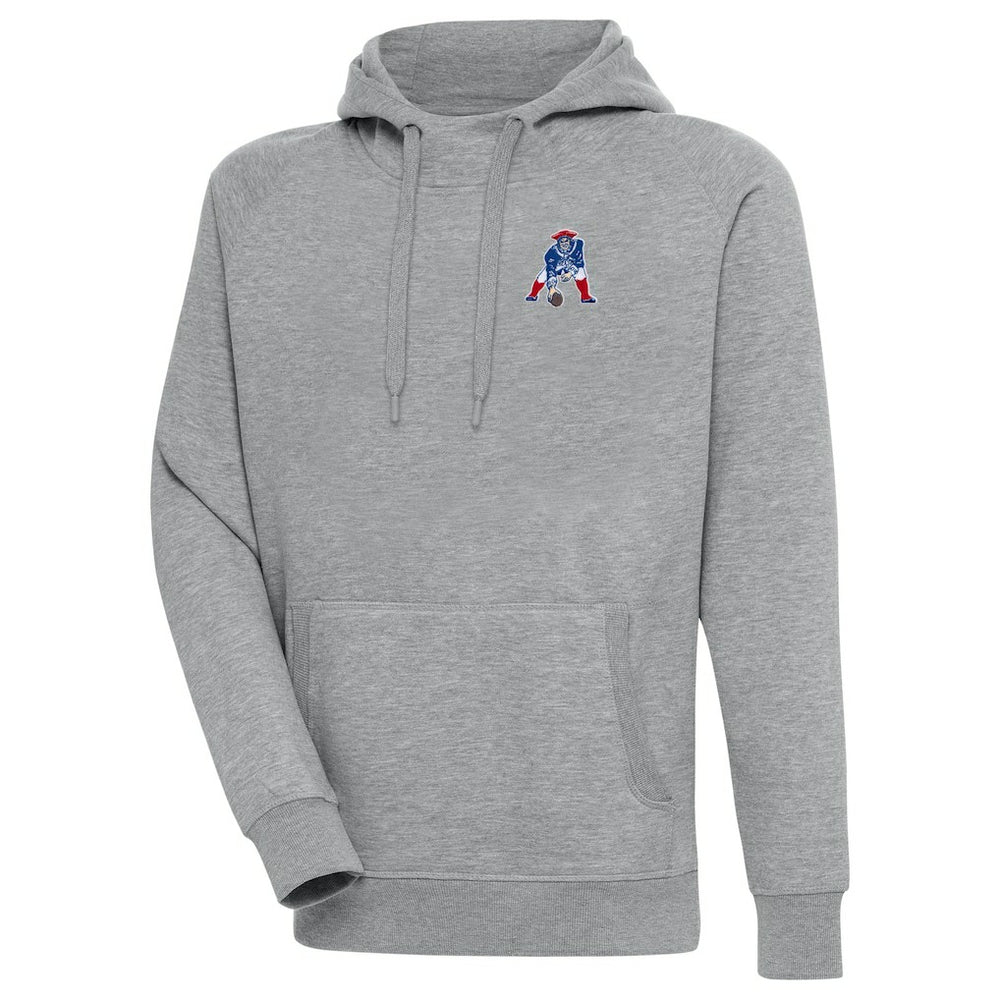 New England Patriots Adult Throwback Logo Victory Pullover Hoodie - Heather Gray Hoodies