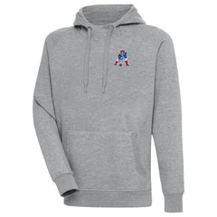 New England Patriots Adult Throwback Logo Victory Pullover Hoodie - Heather Gray Hoodies