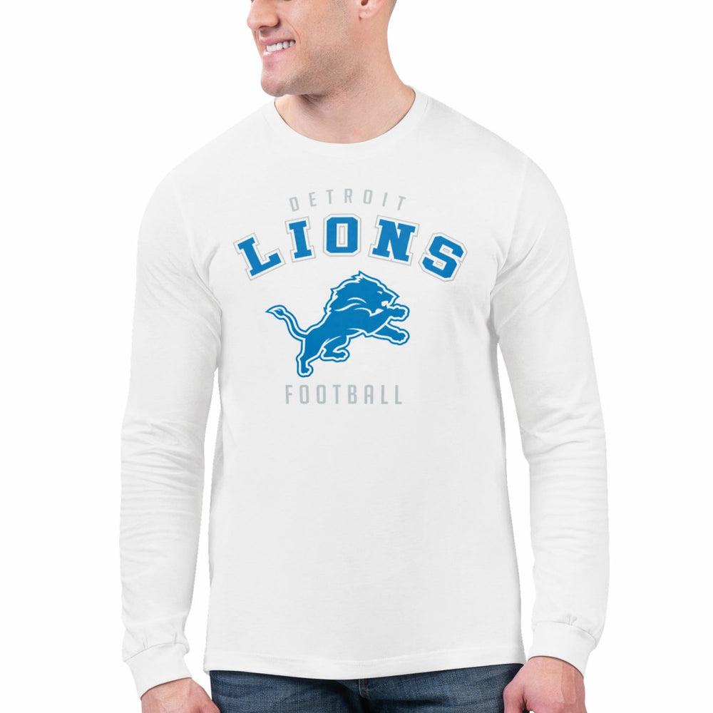 Detroit Lions Starter Logo Graphic Long Sleeve T-Shirt - White T-shirts