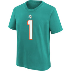 Tua Tagovailoa Miami Dolphins Youth Player Name & Number T-Shirt - Aqua T-shirts