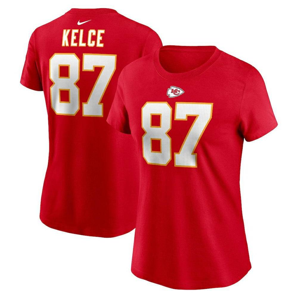 Travis Kelce Kansas City Chiefs Women's Player Name & Number T-Shirt - Red T-shirts
