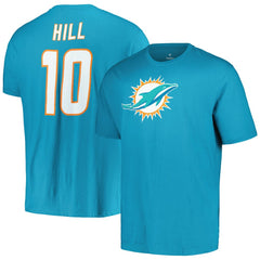 Tyreek Hill Miami Dolphins Big & Tall Player Name & Number T-Shirt - Aqua T-shirts