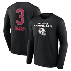 Budda Baker Arizona Cardinals Team Wordmark Player Name & Number Long Sleeve T-Shirt - Black T-shirts