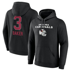 Budda Baker Arizona Cardinals Team Wordmark Player Name & Number Pullover Hoodie - Black Hoodies