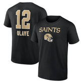 Chris Olave New Orleans Saints Team Wordmark Player Name & Number T-Shirt - Black T-shirts
