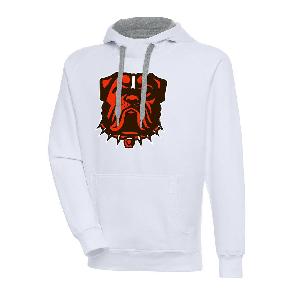 Cleveland Browns Antigua Victory Pullover Hoodie - White Hoodies