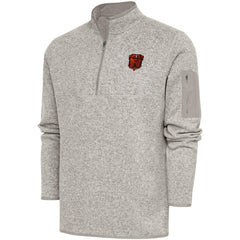 Cleveland Browns Antigua Fortune Quarter-Zip Pullover Jacket - Oatmeal Pullover