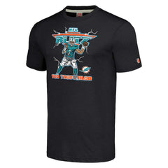 Tua Tagovailoa Miami Dolphins Homage Unisex NFL Blitz Player Tri-Blend T-Shirt - Heathered Heather Black T-shirts