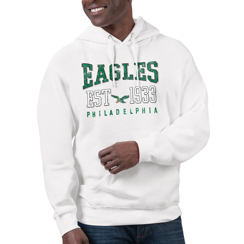 Philadelphia Eagles Starter Unisex Retro Pullover Hoodie - White Hoodies