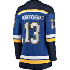 Alexey Toropchenko St. Louis Blues Fanatics Women's Home Breakaway Player Jersey - Blue | US 200723512