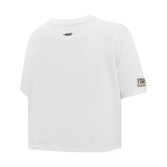 Vegas Golden Knights Pro Standard Women's Boxy Script Tail Cropped T-Shirt - White | US 200723734
