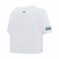 Seattle Kraken Pro Standard Women's Boxy Script Tail Cropped T-Shirt - White | US 200723739