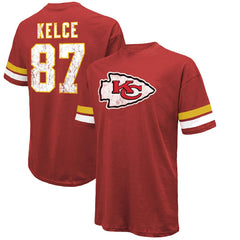 Travis Kelce Kansas City Chiefs Majestic Threads Name & Number Oversized Fit T-Shirt - Red T-shirts
