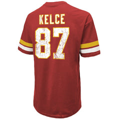 Travis Kelce Kansas City Chiefs Majestic Threads Name & Number Oversized Fit T-Shirt - Red T-shirts