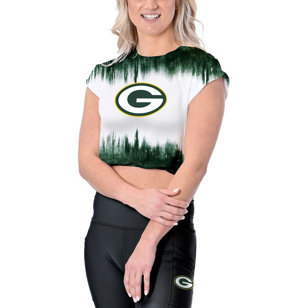 Green Bay Packers Certo Women's Cropped Framework T-Shirt - White T-shirts