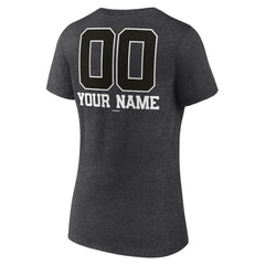 Milwaukee Brewers Women's Personalized Monochrome Name & Number V-Neck T-Shirt - Charcoal T-shirts
