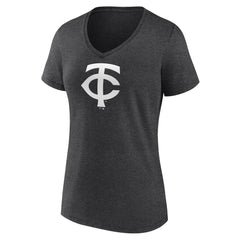 Minnesota Twins Women's Personalized Monochrome Name & Number V-Neck T-Shirt - Charcoal T-shirts