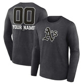 Athletics Personalized Monochrome Name & Number Long Sleeve T-Shirt - Charcoal T-shirts