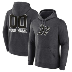 Athletics Personalized Monochrome Name & Number Pullover Hoodie - Charcoal Hoodies