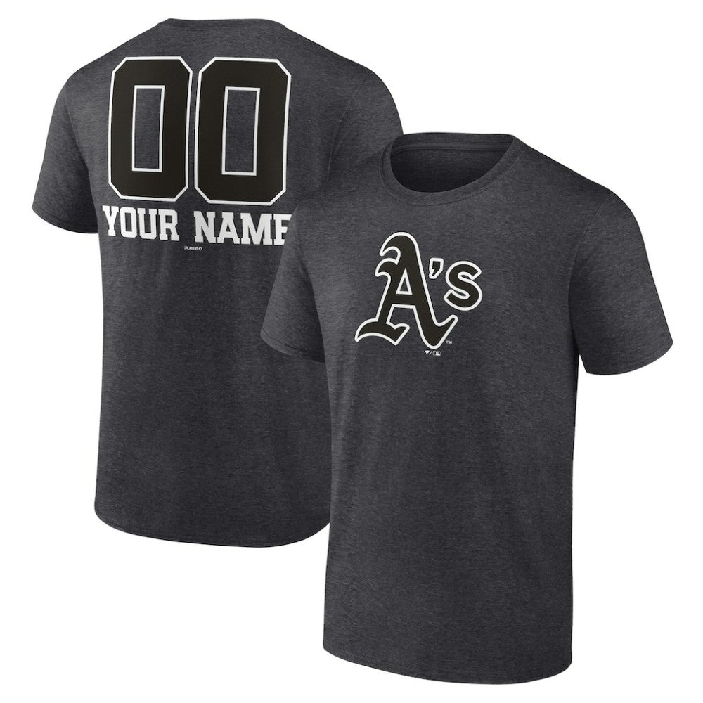 Athletics Personalized Monochrome Name & Number T-Shirt - Charcoal T-shirts