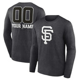 San Francisco Giants Personalized Monochrome Name & Number Long Sleeve T-Shirt - Charcoal T-shirts