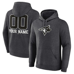 Toronto Blue Jays Personalized Monochrome Name & Number Pullover Hoodie - Charcoal Hoodies