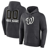 Washington Nationals Personalized Monochrome Name & Number Pullover Hoodie - Charcoal Hoodies