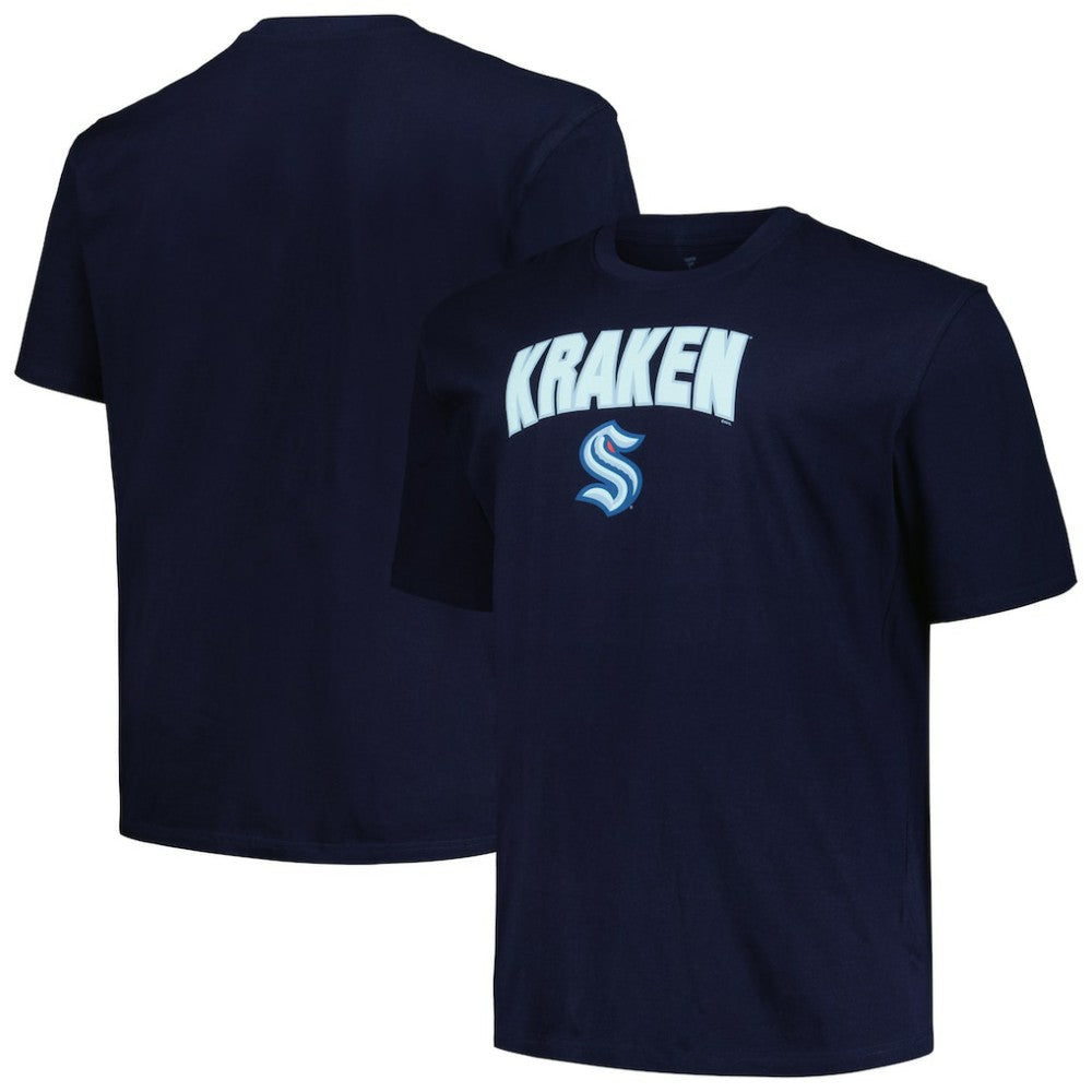 Seattle Kraken Profile Big & Tall Arch Over Logo T-Shirt - Navy | US 200745654
