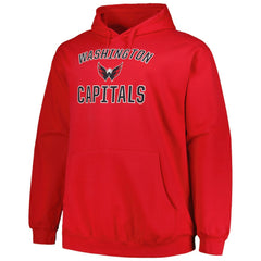 Washington Capitals Profile Big & Tall Arch Over Logo Pullover Hoodie - Red | US 200745667