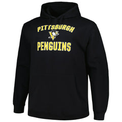 Pittsburgh Penguins Profile Big & Tall Arch Over Logo Pullover Hoodie - Black | US 200745670