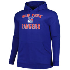 New York Rangers Profile Big & Tall Arch Over Logo Pullover Hoodie - Blue | US 200745672
