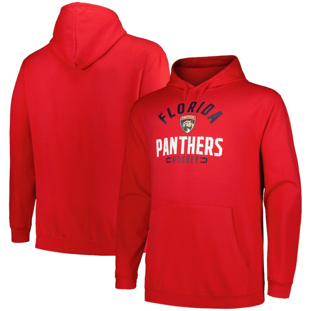 Florida Panthers Profile Big & Tall Arch Over Logo Pullover Hoodie - Red | US 200745678