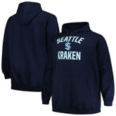 Seattle Kraken Profile Big & Tall Arch Over Logo Pullover Hoodie - Deep Sea Blue | US 200745680