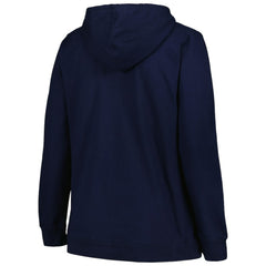 Seattle Kraken Profile Women's Plus Size Arch Over Logo Pullover Hoodie - Deep Sea Blue | US 200745694