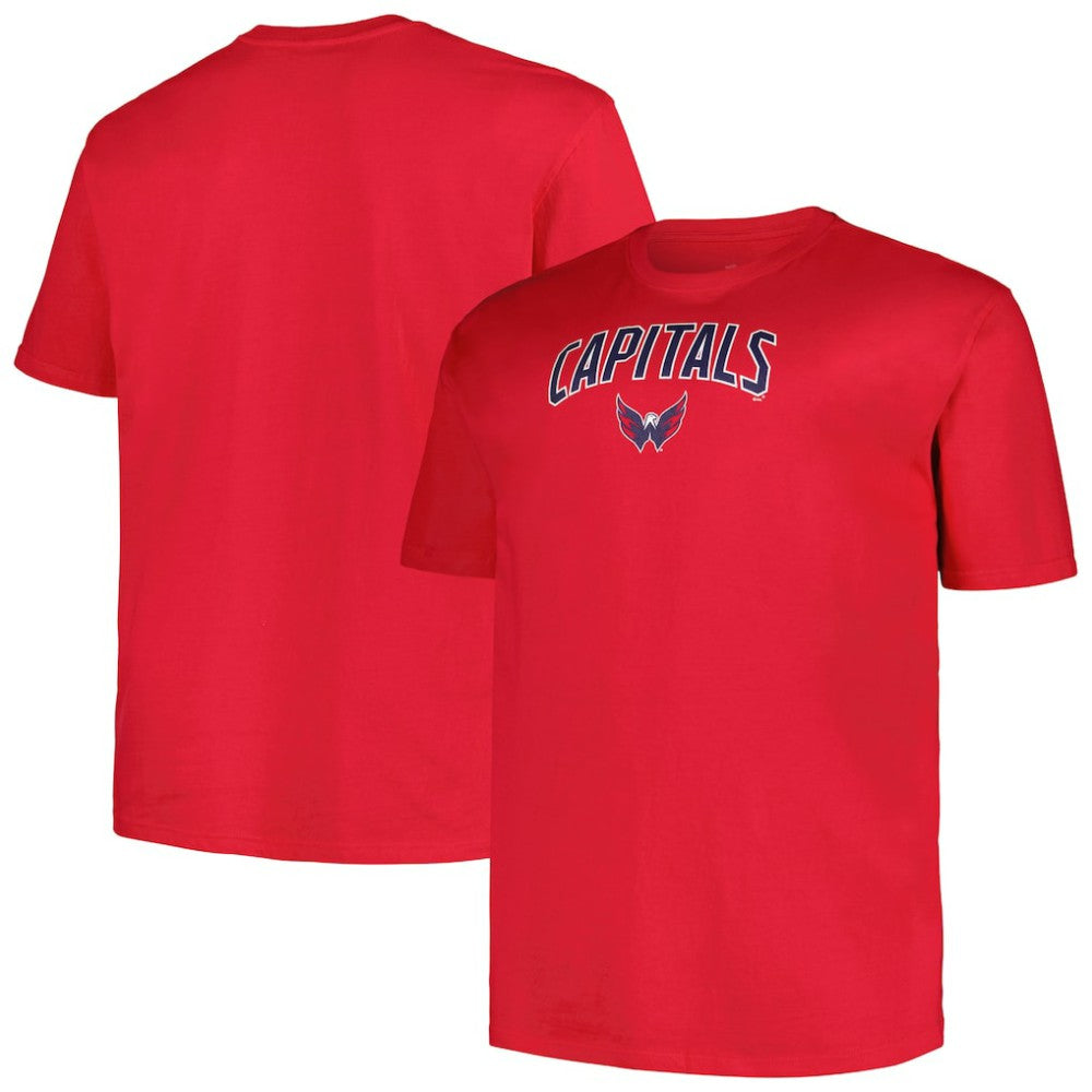 Washington Capitals Profile Big & Tall Arch Over Logo T-Shirt - Red | US 200745707