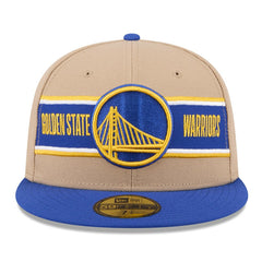 Golden State Warriors 2024 NBA Draft 59FIFTY Fitted Hat Tan/Royal - New Era