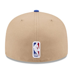 Golden State Warriors 2024 NBA Draft 59FIFTY Fitted Hat Tan/Royal - New Era