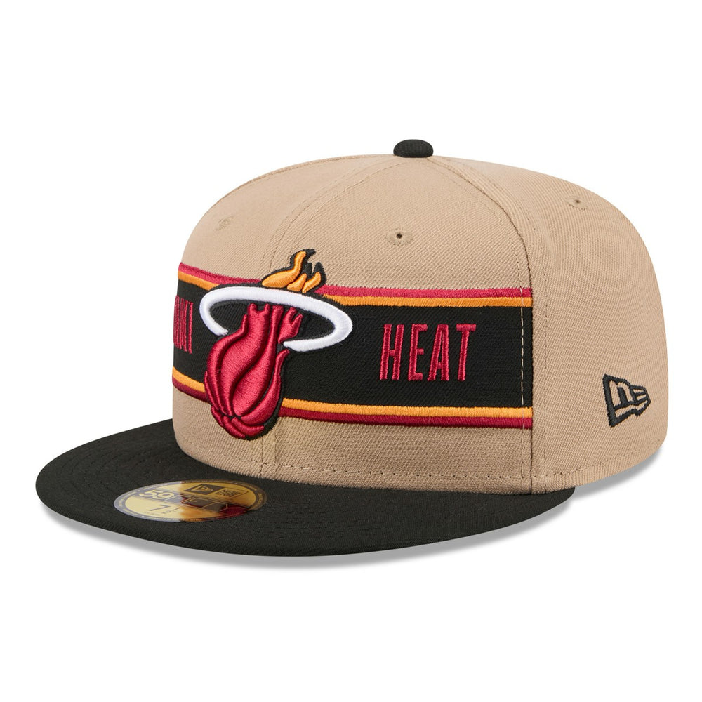 Miami Heat 2024 NBA Draft 59FIFTY Fitted Hat Tan/Black - New Era