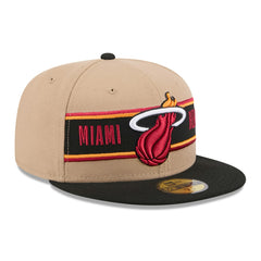 Miami Heat 2024 NBA Draft 59FIFTY Fitted Hat Tan/Black - New Era