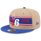 Philadelphia 76ers 2024 NBA Draft 9FIFTY Snapback Hat Tan/Royal - New Era