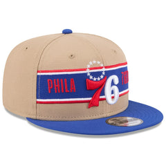 Philadelphia 76ers 2024 NBA Draft 9FIFTY Snapback Hat Tan/Royal - New Era