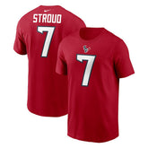 C.J. Stroud Houston Texans Player Name & Number T-Shirt - Red T-shirts